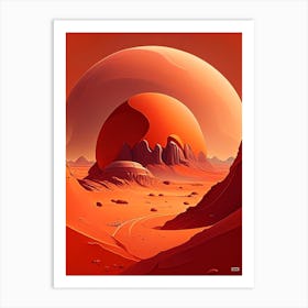 Mars Comic Space Space Art Print