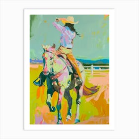 Neon Cowgirl Painting 2 Art Print