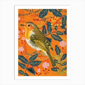 Spring Birds European Robin 2 Art Print