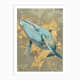 Blue Whale Precisionist Illustration 2 Art Print