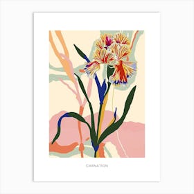 Colourful Flower Illustration Poster Carnation 3 Art Print