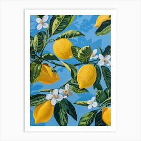 Lemons On A Branch 4 Art Print