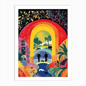 Rainbow Bridge, Tokyo, Japan, Colourful 2 Art Print