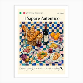 Il Sapore Autentico Trattoria Italian Poster Food Kitchen Art Print