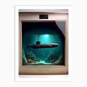 Submarine In The Ocean-Reimagined 15 Art Print