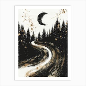 Moonlight Road 1 Art Print