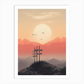 Sunset In The Mountains 4 Art Print