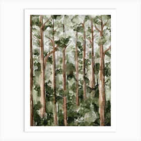 Watercolor Of A Forest Art Print