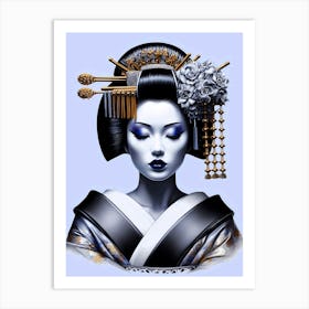 Japan Traditional Geisha Illustration By Ad 103 Art Print