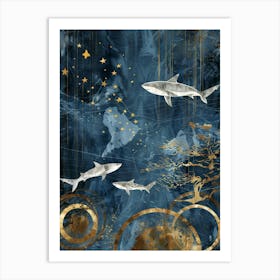 Sharks In The Sea 5 Art Print