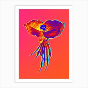 Neon Sand Ginger Botanical in Hot Pink and Electric Blue Art Print