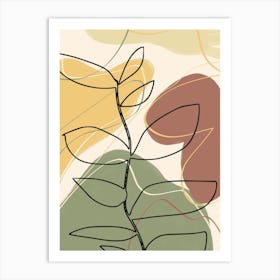 Abstract Foliage Line Art Art Print