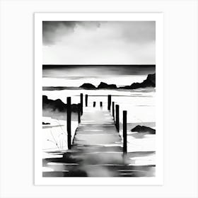 Black And White Of A Pier Art Print