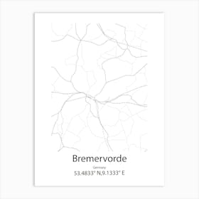 Bremervorde,Germany Minimalist Map Art Print