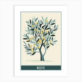 Olive Tree Flat Illustration 6 Poster Art Print