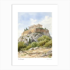 The Acropolis, Athens 1 Watercolour Travel Poster Art Print