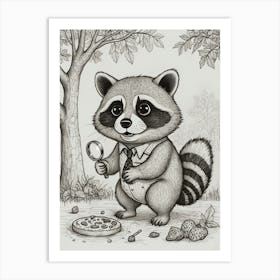 Raccoon With Pizza Art Print