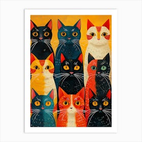 Group Of Cats 5 Art Print