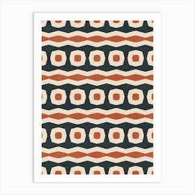 Modern Geometric Waves In Autumn Dusk Art Print