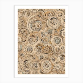 Beige Boho Circles Art Print