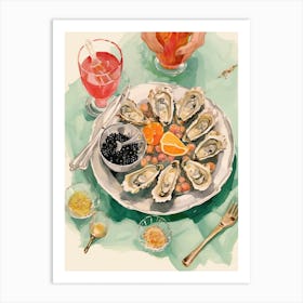 Oysters And Caviar Art Print