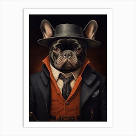 Gangster Dog French Bulldog 3 Art Print