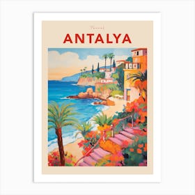 Antalya Turkey 3 Fauvist Travel Poster Art Print