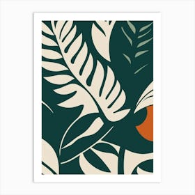 botanical boho leaves print Art Print