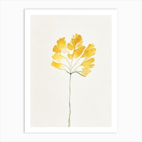 Marigold Leaf Minimalist Watercolour 1 Art Print