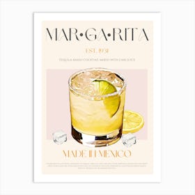 Margarita Cocktail Mid Century Art Print