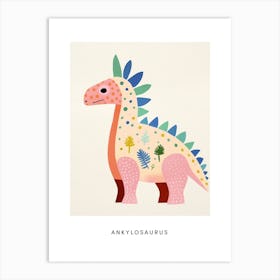 Nursery Dinosaur Art Ankylosaurus 5 Poster Art Print