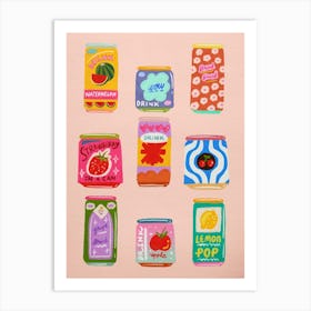 Colorful Can Drinks Art Print
