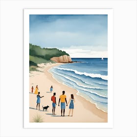 People On The Beach Painting (55) Art Print