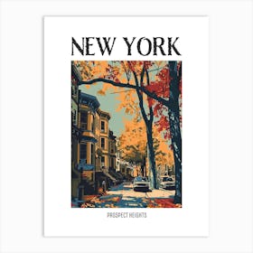 Prospect Heights New York Colourful Silkscreen Illustration 3 Poster Art Print