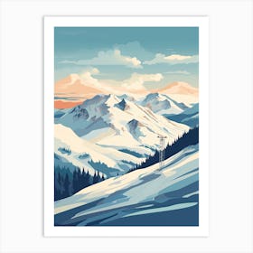 Whistler Blackcomb   British Columbia, Canada, Ski Resort Illustration 5 Simple Style Art Print