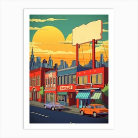 Seattle Washington Retro Pop Art 1 Art Print