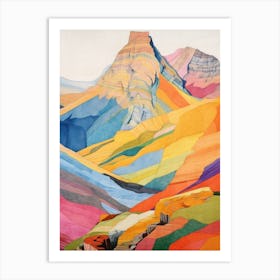 Carneddau Wales 1 Colourful Mountain Illustration Art Print