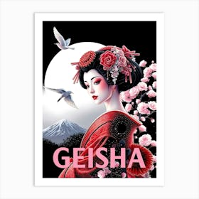 Geisha Color Illustration Art Print