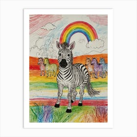 Rainbow Zebra 13 Art Print