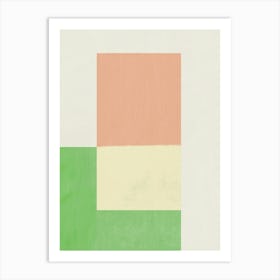 Pink and Green Squares Art Print