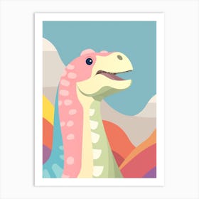 Colourful Dinosaur Argentinosaurus 2 Art Print
