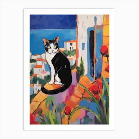 Painting Of A Cat In Hammamet Tunisia 3 Art Print