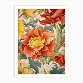 Floral Wallpaper 355 Art Print