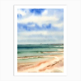 Plage Du Touquet, France Watercolour Art Print