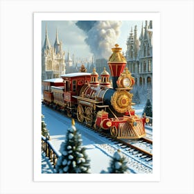 Christmas Train 1 Art Print