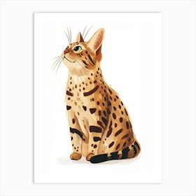 Bengal Cat Clipart Illustration 4 Art Print