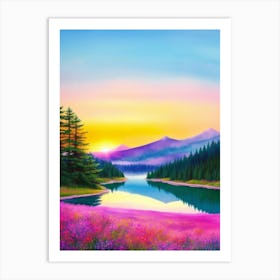 Sunset In The Mountains 4 Art Print