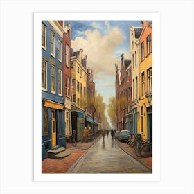 3.Streets of Amsterdam, Van Gogh, frescoes. Art Print