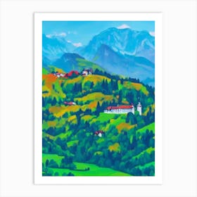 Berchtesgaden National Park Germany Blue Oil Painting 2  Art Print