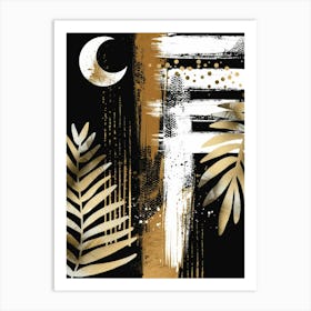 Gold And Black Abstract Painting 60 Art Print